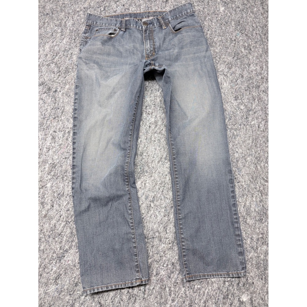 Gap Premium Straight Jeans Mens 36x32 Gray Wash Denim Pants Classic Fit